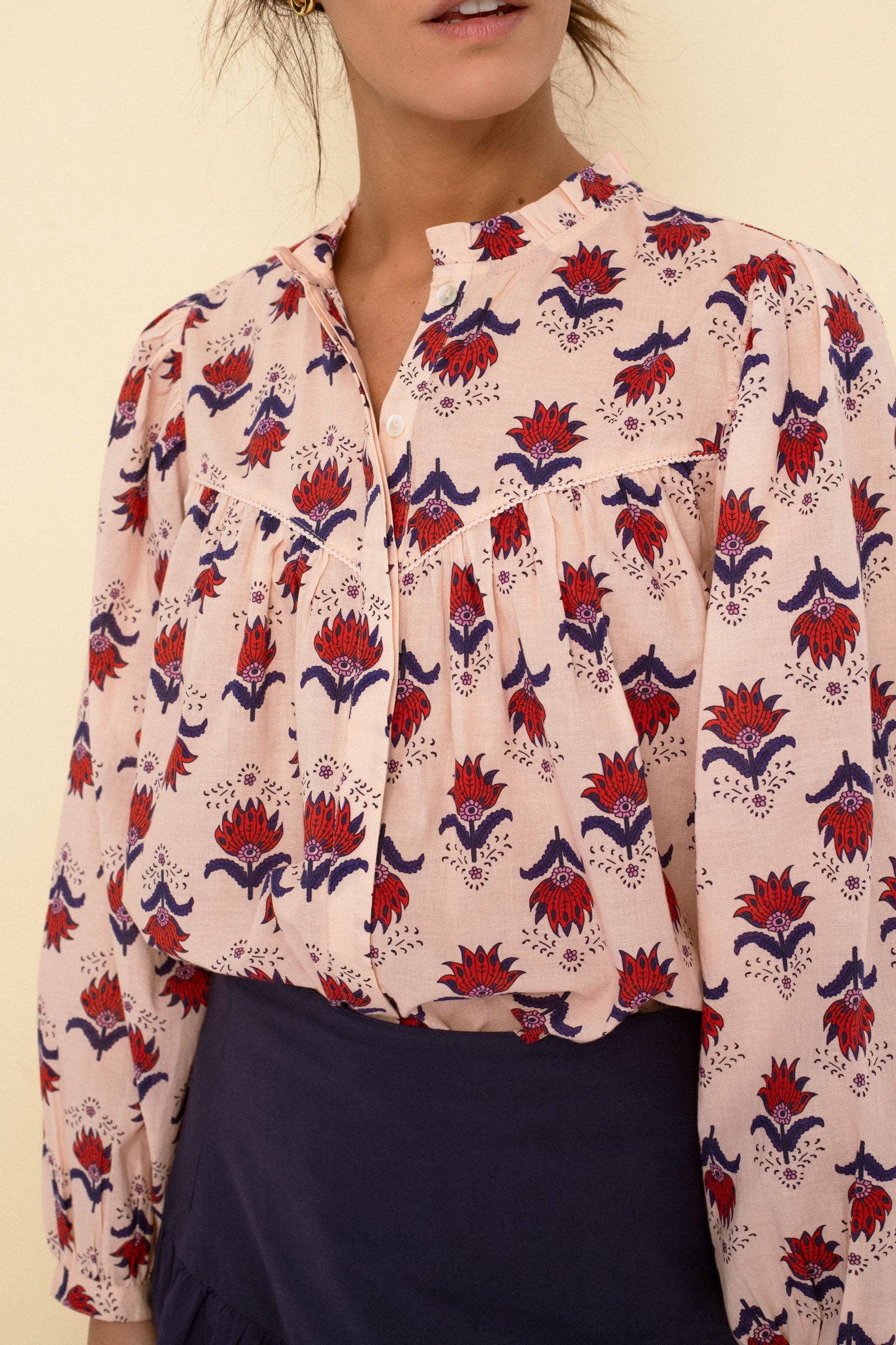 Sonmer Cotton Blouse  Peach