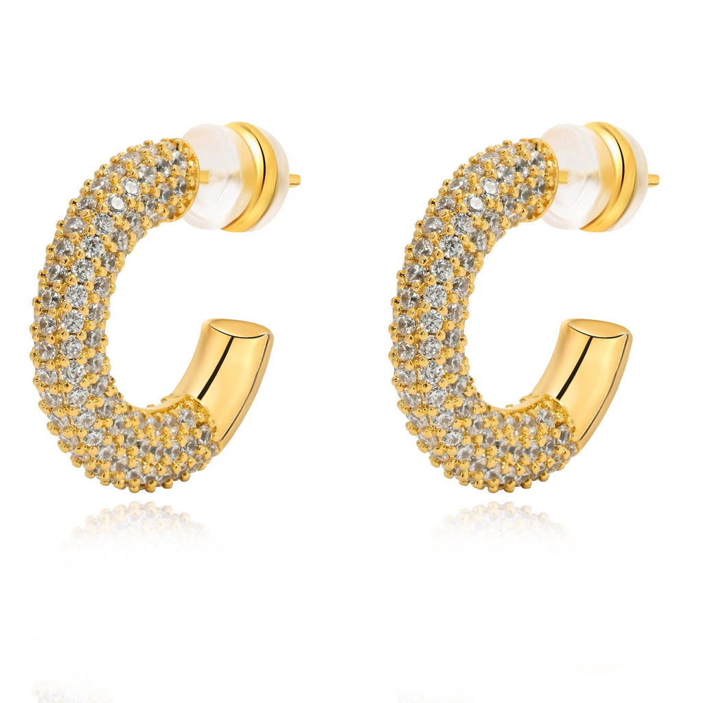 Demi Pave Hoops Sahira Jewelry Design
