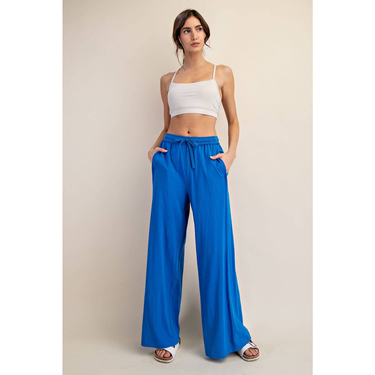 COTTON SLUB LOUNGING WIDE PANT