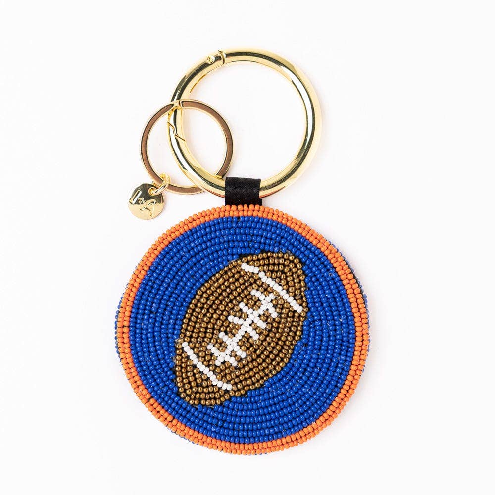 INK+ALLOY Beaded Bag Charm Blue + Orange