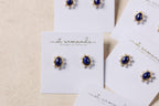 Blue Lapis and Pearl Oval Stud Earrings St Armands Designs
