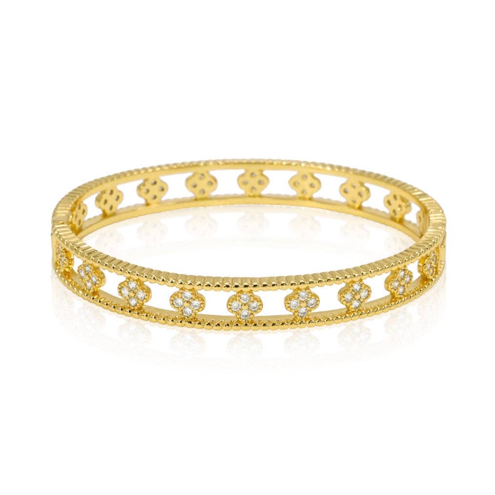 Sahira  Pave Clover Bangle
