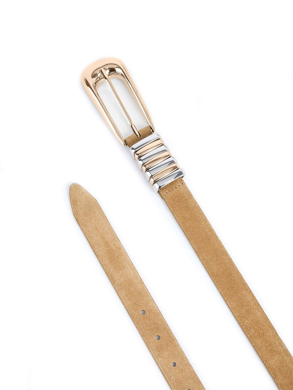 ETTIKA Metal Core Suade Belt in Shiitake