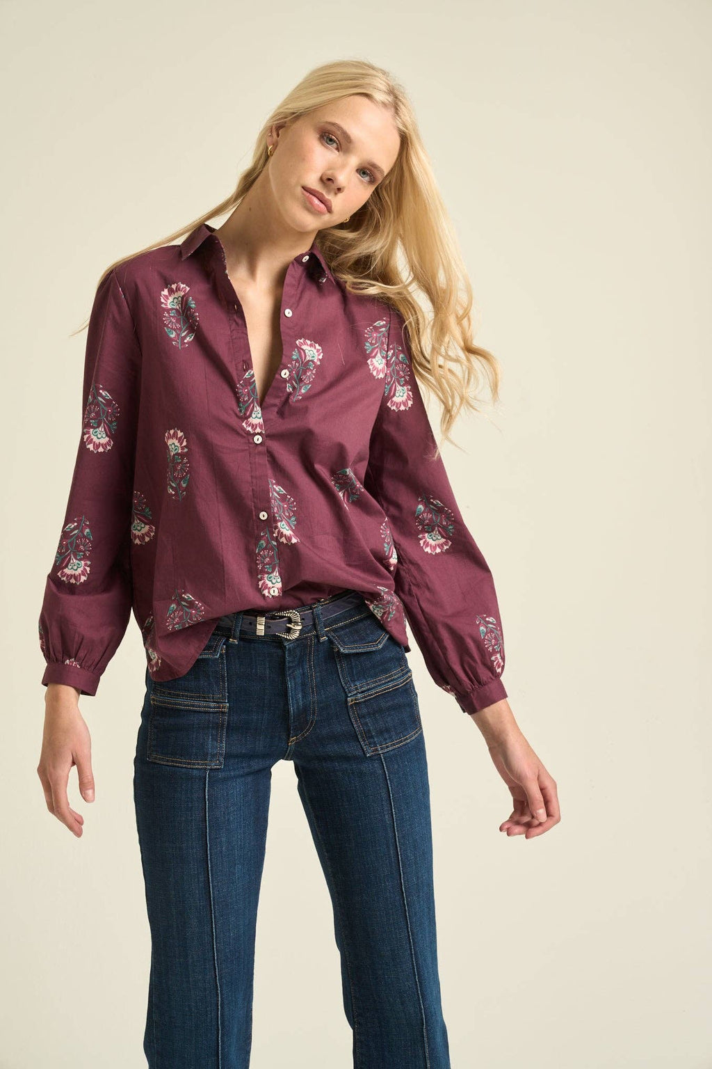 Sonmer Leonor Blouse Burgundy