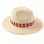 INK+ALLOY Gingham Beaded Hatband Pink