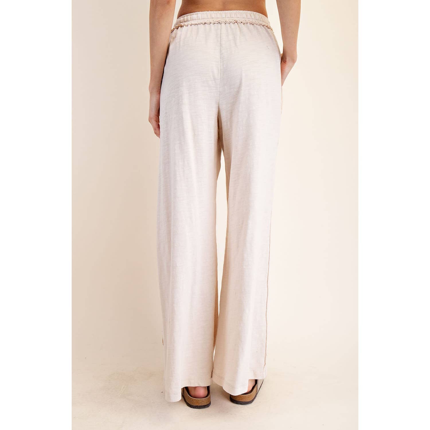 COTTON SLUB LOUNGING WIDE PANT