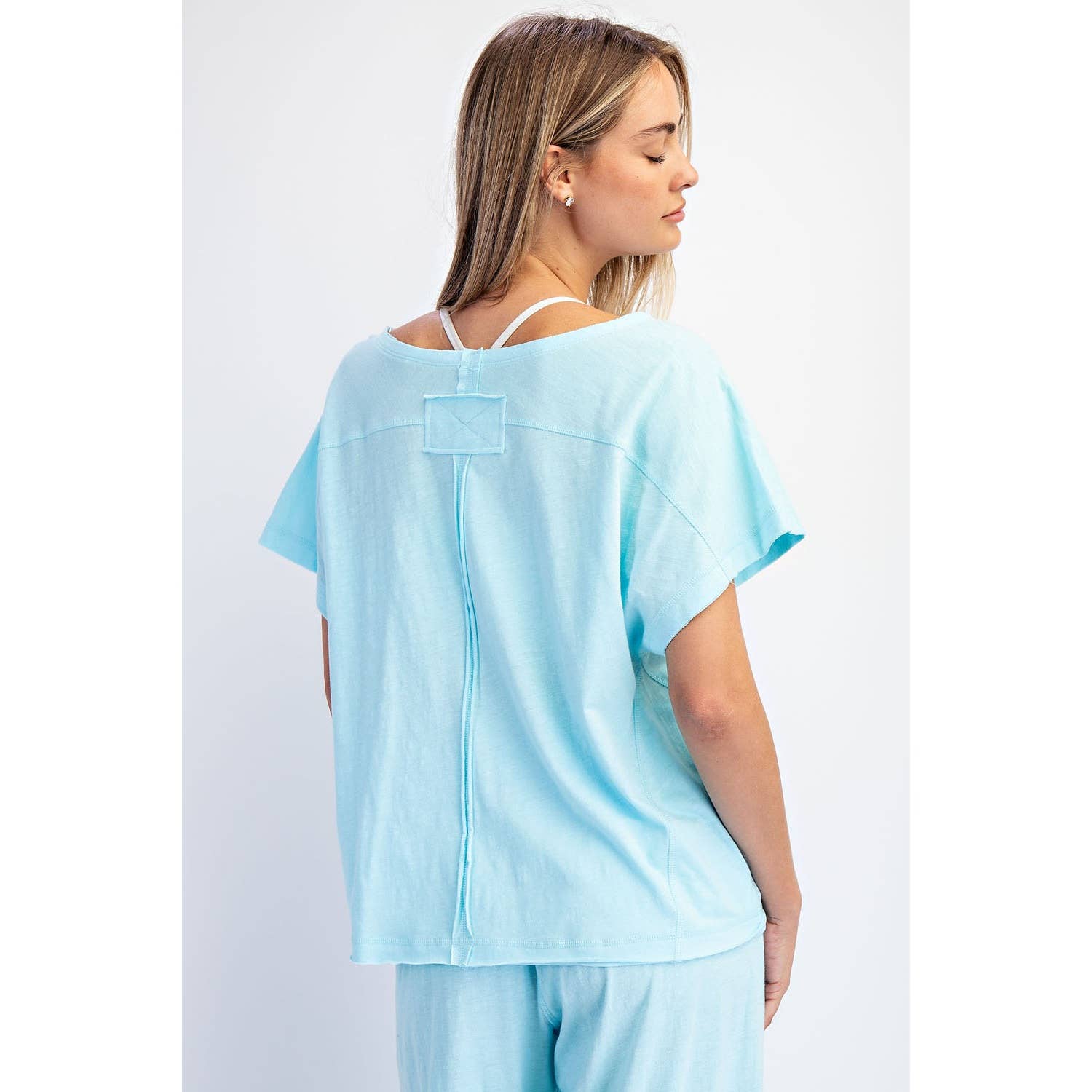 COTTON SLUB OFF-SHOULDER TEE