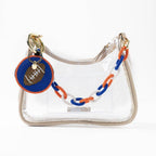 INK+ALLOY Beaded Bag Charm Blue + Orange