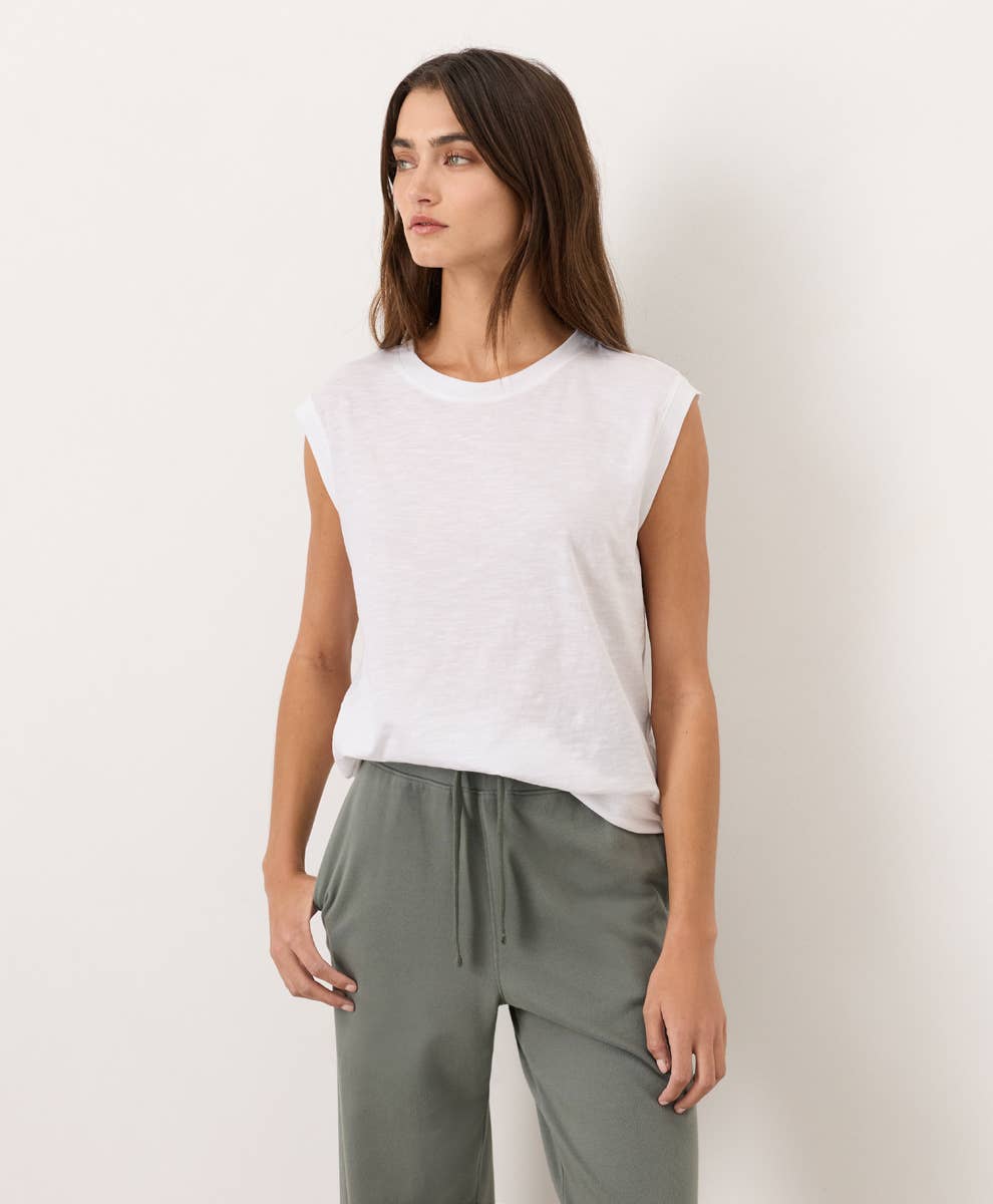 PACT Organic Cotton  Featherweight Slub Relaxed Muscle Tee