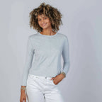 Celia Perfect Length Tee in Arctic Blue - Long Sleeve
