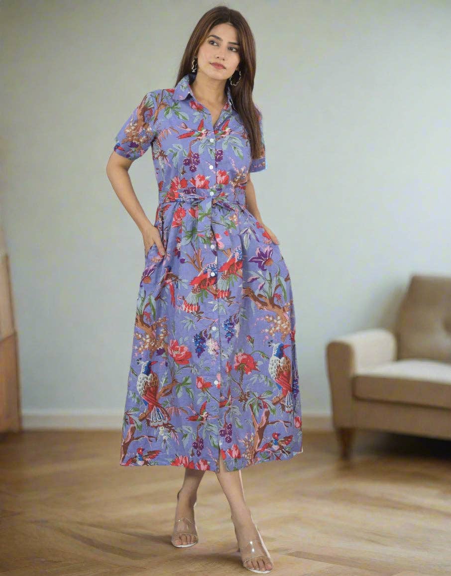 AMRANIS Violet Wings Midi Dress