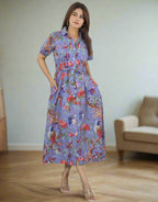 AMRANIS Violet Wings Midi Dress