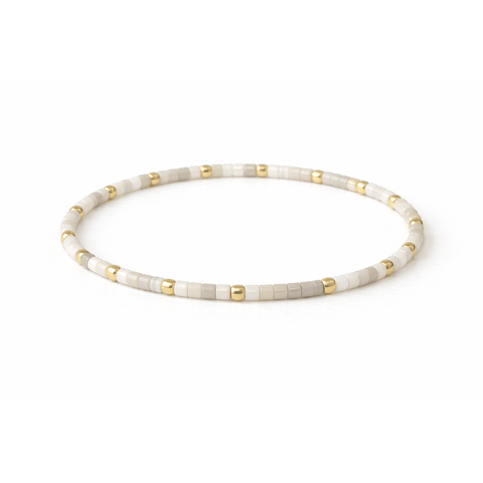 Endless Summer 14k Gold filled & Whites Beaded Bracelet