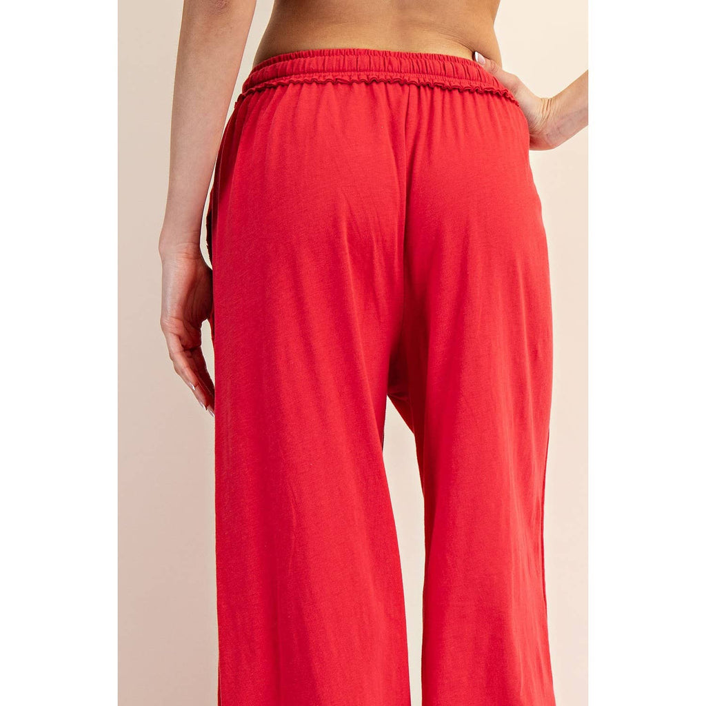 COTTON SLUB LOUNGING WIDE PANT