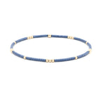 2mm Newport STEEL BLUE + Gold Filled Waterproof Bracelet