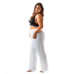 Lotus and Luna White Wide Leg Cotton Pants